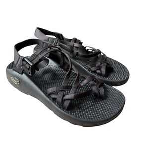 Chaco ZX/2 Cloud Dual-Strap Cushioned Sandal, Solid Black Size 7